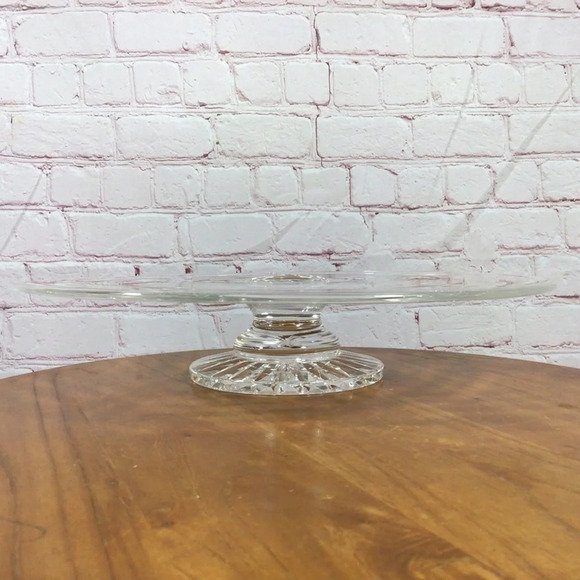 Stuart Crystal England Round Clear Glass Cake Pedestal Dish - Picture 2 of 6